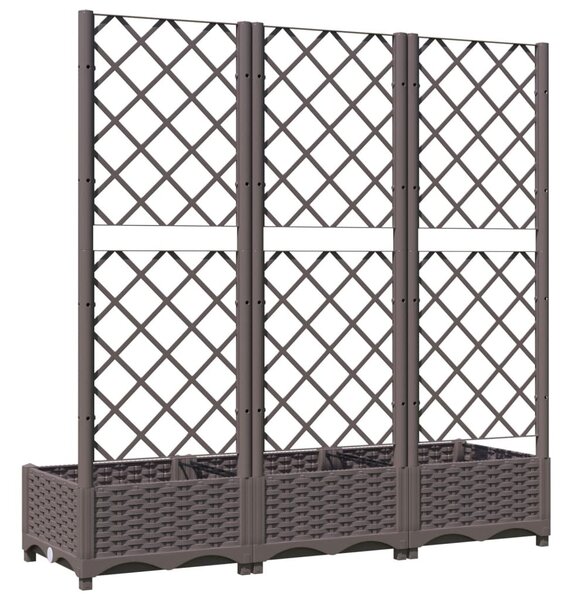 Barna PP kerti virágláda ráccsal 120 x 40 x 121,5 cm