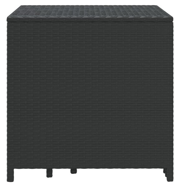 3 db fekete polyrattan rakásolható kisasztal