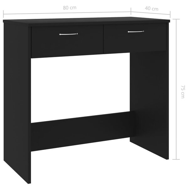 Fekete szerelt fa íróasztal 80 x 40 x 75 cm