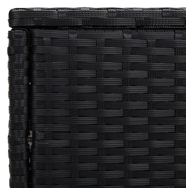 3 db fekete polyrattan rakásolható kisasztal
