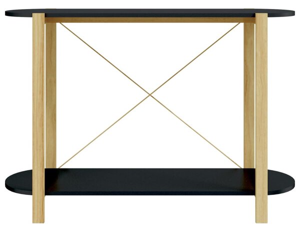Fekete szerelt fa tálalóasztal 110 x 38 x 75 cm