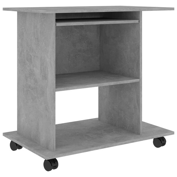 Betonszürke szerelt fa számítógépasztal 80 x 50 x 75 cm