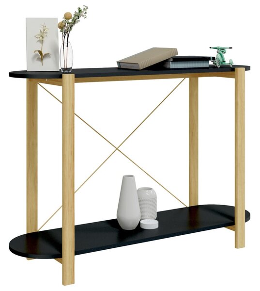 Fekete szerelt fa tálalóasztal 110 x 38 x 75 cm