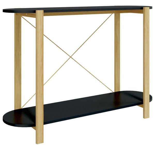 Fekete szerelt fa tálalóasztal 110 x 38 x 75 cm