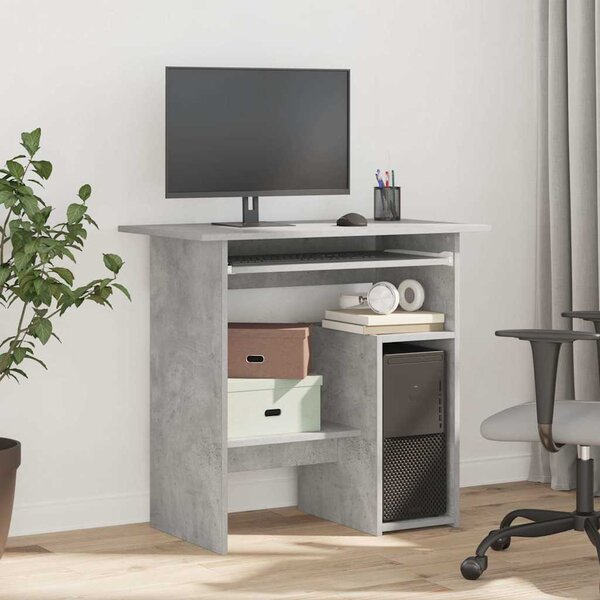 Betonszürke szerelt fa íróasztal 80 x 45 x 74 cm