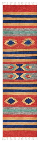 Szőnyeg HATIS Színes 80 x 300 cm Pamut Kilim