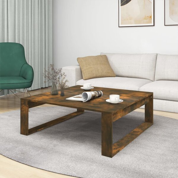 Füstös tölgy színű szerelt fa dohányzóasztal 100 x 100 x 35 cm