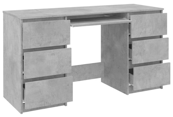 Betonszürke szerelt fa íróasztal 140 x 50 x 77 cm