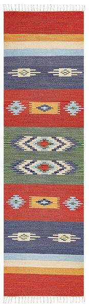 Szőnyeg KAMARIS Színes 80 x 300 cm Pamut Kilim