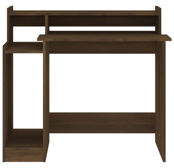 Barna tölgy színű szerelt fa íróasztal LED-ekkel 97x45x90 cm
