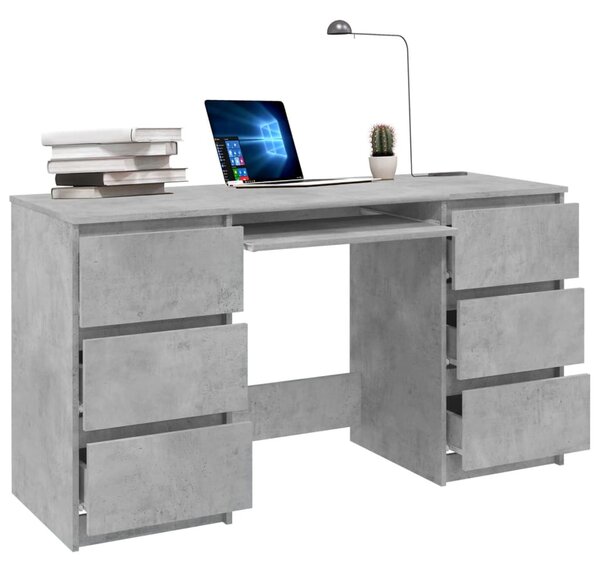 Betonszürke szerelt fa íróasztal 140 x 50 x 77 cm