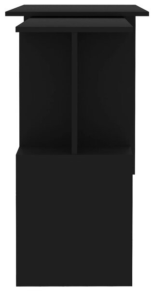 Fekete szerelt fa sarokasztal 200 x 50 x 76 cm