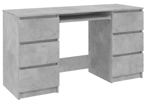Betonszürke szerelt fa íróasztal 140 x 50 x 77 cm