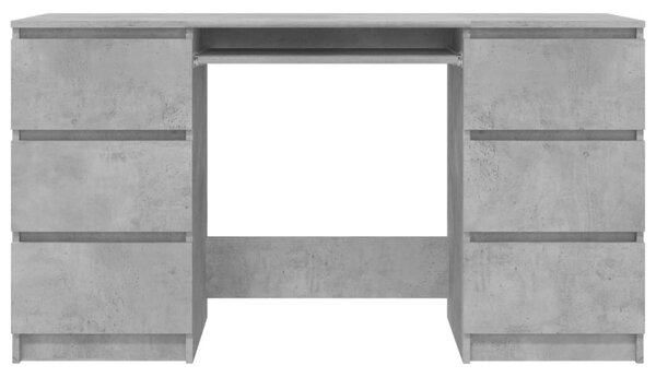 Betonszürke szerelt fa íróasztal 140 x 50 x 77 cm