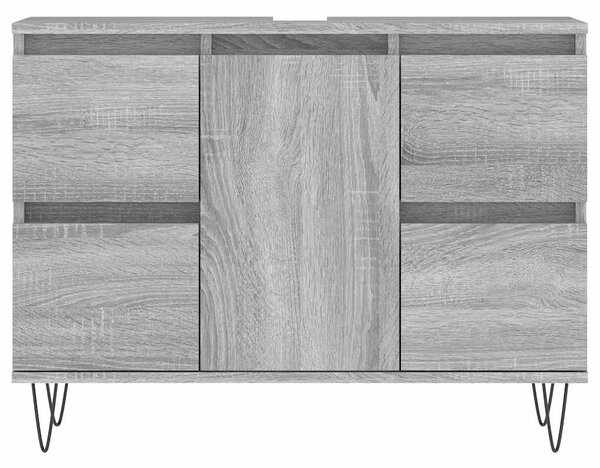 Szürke sonoma színű szerelt fa mosdószekrény 80 x 33 x 60 cm