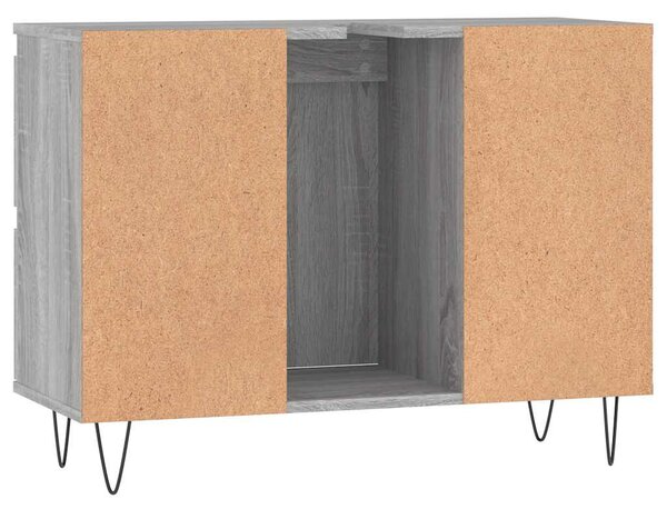 Szürke sonoma színű szerelt fa mosdószekrény 80 x 33 x 60 cm