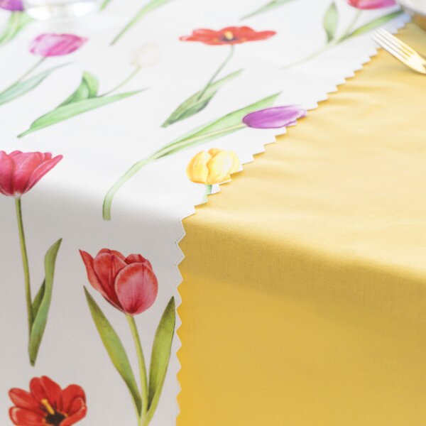 Goldea teflonbevonatú asztali futó - színes tulipánok 35x120 cm