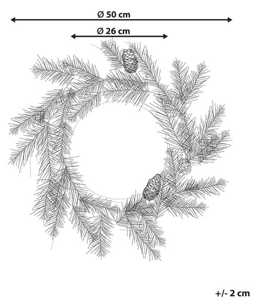 Karácsonyi koszorú LED WHITEHORN 50 cm Sötétzöld