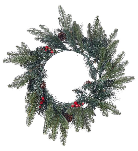 Karácsonyi koszorú LED WHITEHORN 50 cm Sötétzöld