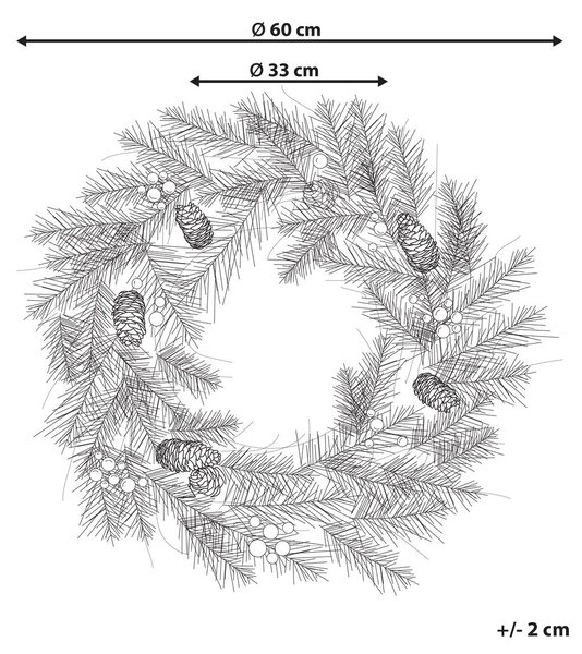 Karácsonyi koszorú LED ELBRUS 60 cm Zöld