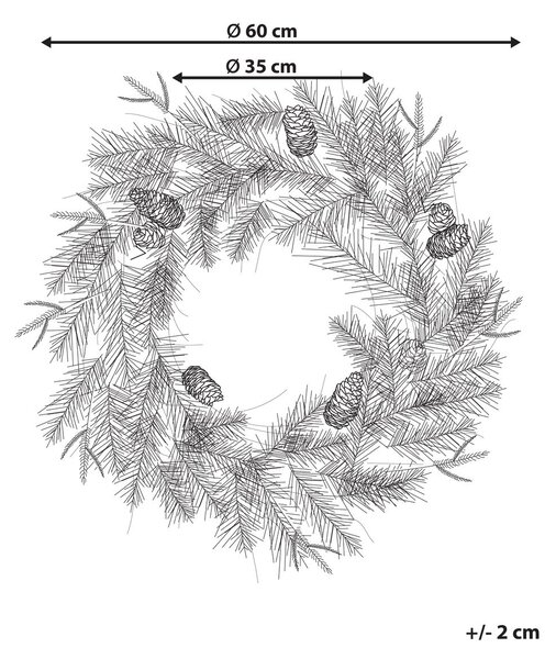 Karácsonyi koszorú LED KAMERUN 60 cm Zöld
