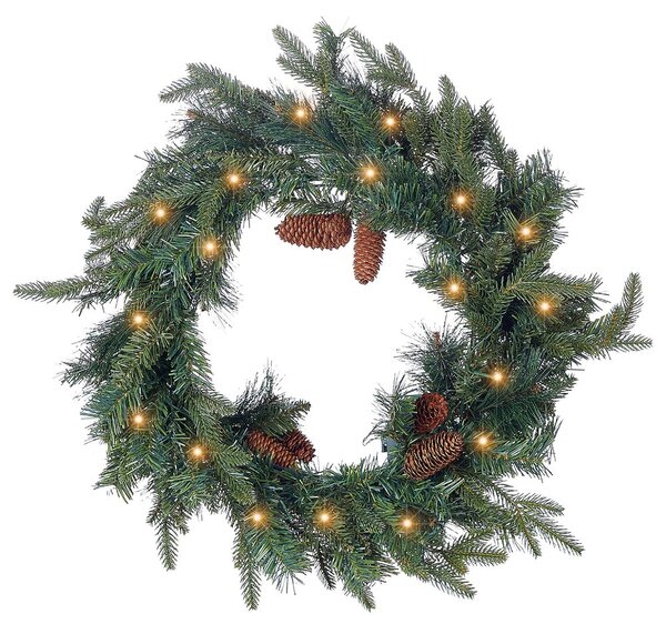 Karácsonyi koszorú LED KAMERUN 60 cm Zöld