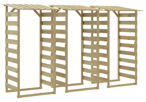 3 db impregnált fenyőfa pergola tetővel 100 x 90 x 200 cm