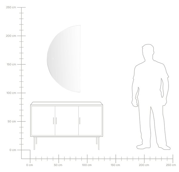 LED fürdőszobai tükör LOUE 60 cm 120 cm Ezüst