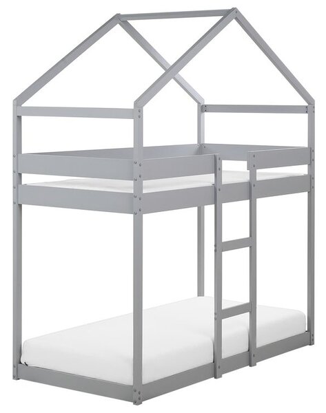 Emeletes ágy Ház Fenyő LABATUT 90 x 200 cm Szürke