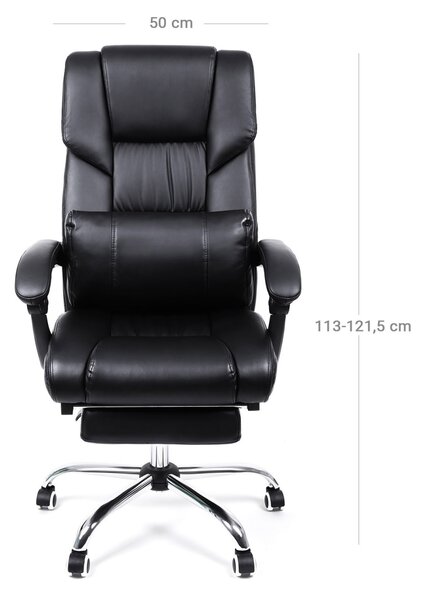 Irodai szék Songmics, fekete, 65x58x(111-116) cm