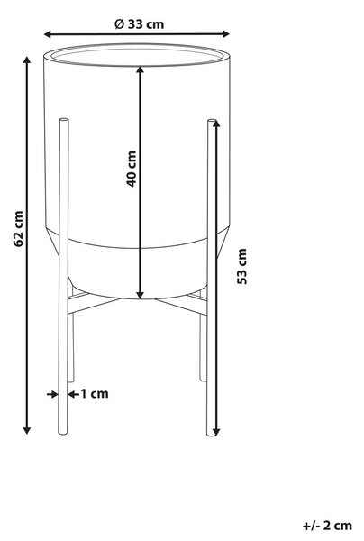 Magasított virágállvány HYBRIDUM Fém 33 cm Szürke