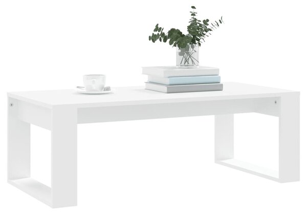 Fehér szerelt fa dohányzóasztal 102 x 50 x 35 cm
