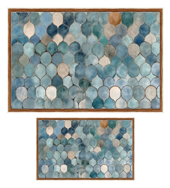 Kék fürdőszobai kilépő szett 2 db-os 60x100 cm – Foutastic