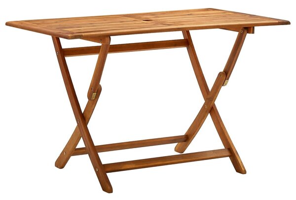 Tömör akácfa összecsukható kerti asztal 120 x 70 x 75 cm