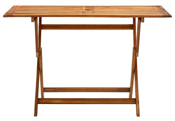Tömör akácfa összecsukható kerti asztal 120 x 70 x 75 cm