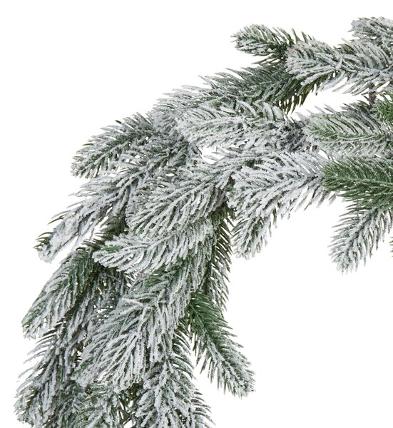 Karácsonyi koszorú műhóval LED ALBINI 45 cm Zöld