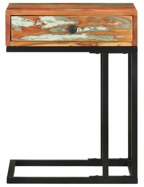 U-alakú tömör újrahasznosított fa kisasztal 45 x 30 x 61 cm