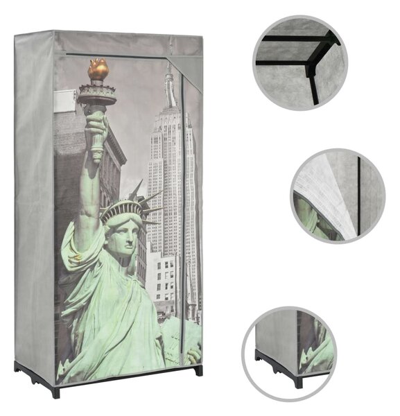 New York szövet ruhásszekrény 75 x 45 x 160 cm