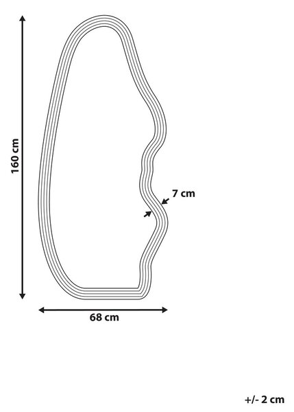Falitükör ROCLES 68 cm 160 cm Sötétzöld