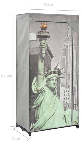 New York szövet ruhásszekrény 75 x 45 x 160 cm