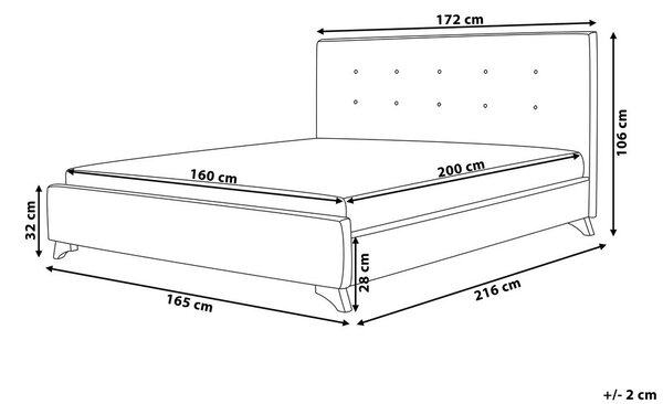 Ágy AMBASSADOR 160 x 200 cm Sötétszürke