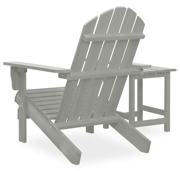 Szürke tömör fenyőfa kerti adirondack szék asztallal