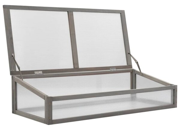 Tömör fenyőfa magaságyás melegházzal 110 x 54 x 120 cm