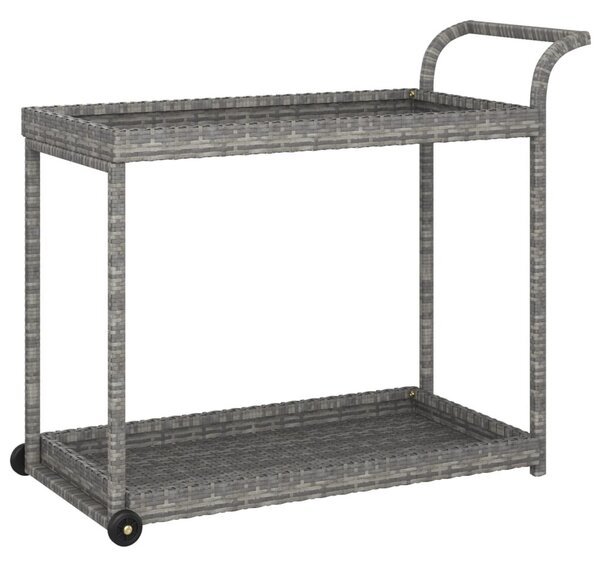 Szürke polyrattan bárkocsi 100 x 45 x 83 cm