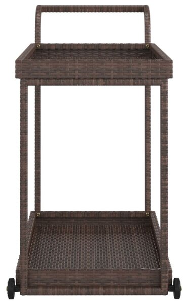 Barna polyrattan bárkocsi 100 x 45 x 83 cm