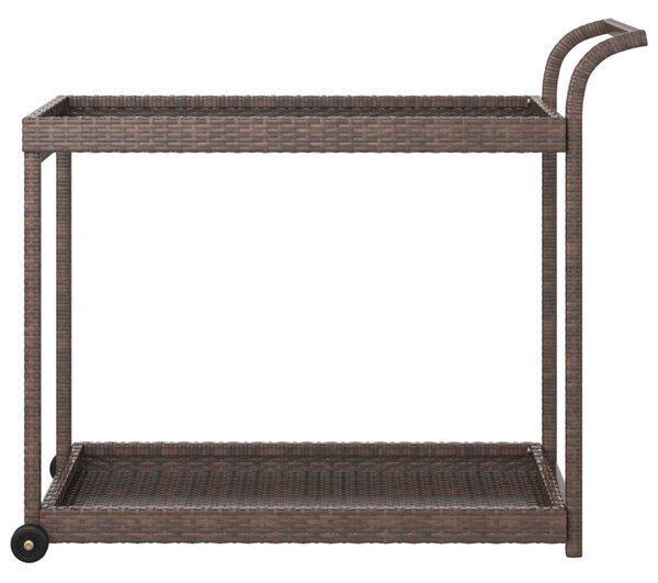 Barna polyrattan bárkocsi 100 x 45 x 83 cm
