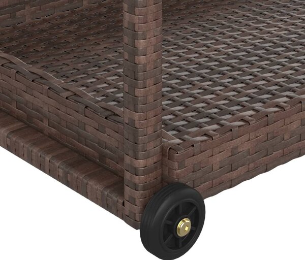 Barna polyrattan bárkocsi 100 x 45 x 83 cm