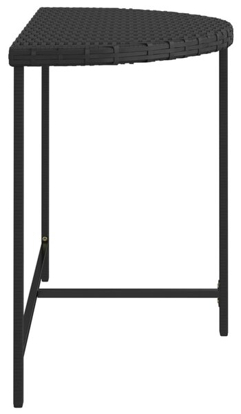 Fekete polyrattan kerti asztal 100 x 50 x 75 cm