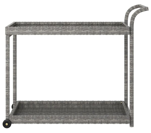 Szürke polyrattan bárkocsi 100 x 45 x 83 cm