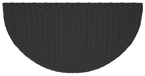 Fekete polyrattan kerti asztal 100 x 50 x 75 cm
